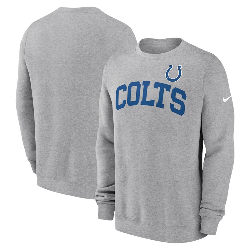 Men's Indianapolis Colts Heather Grey Club Pullover Sweatshirt Men's Indianapolis Colts Heather Grey Club Pullover Sweatshirt
